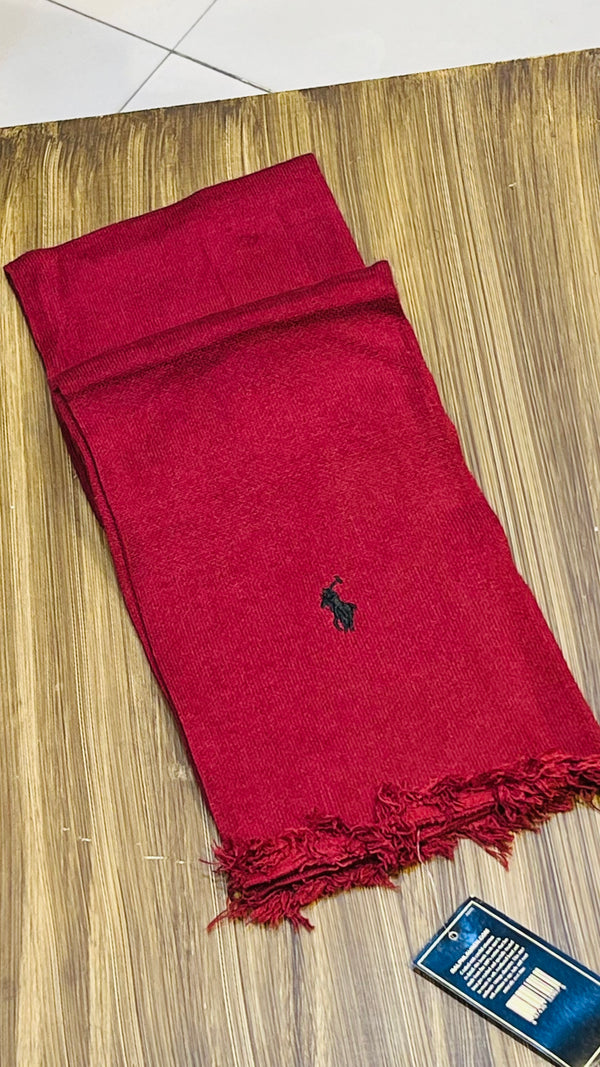 RL Merino Wool Imported Maroon scarf (00394)