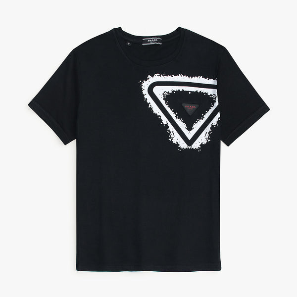 PRDA Printed Cotton Black T-Shirt (00429)