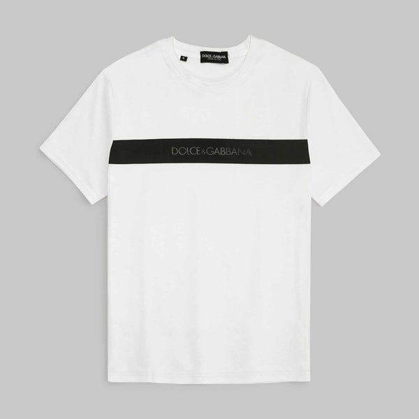 D&G  Printed Cotton White T-Shirt (00429)