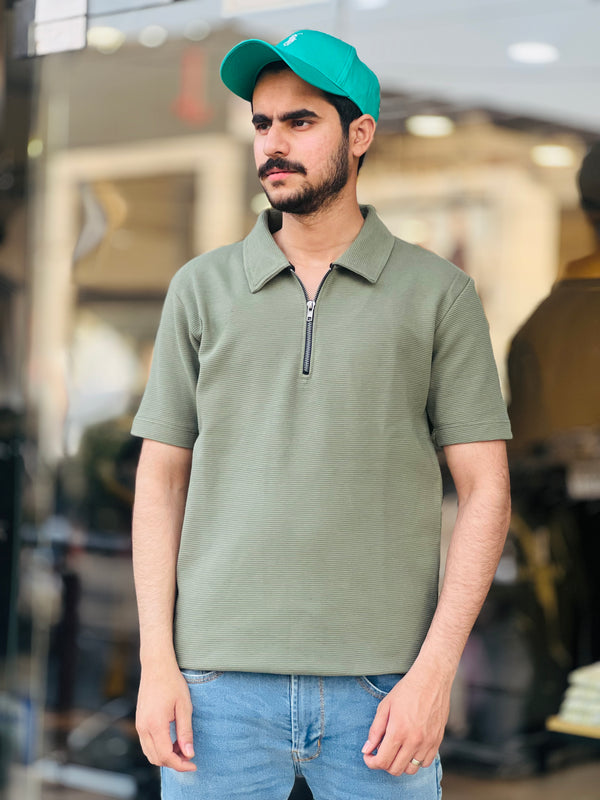Textured Polo shirt(00503)ij