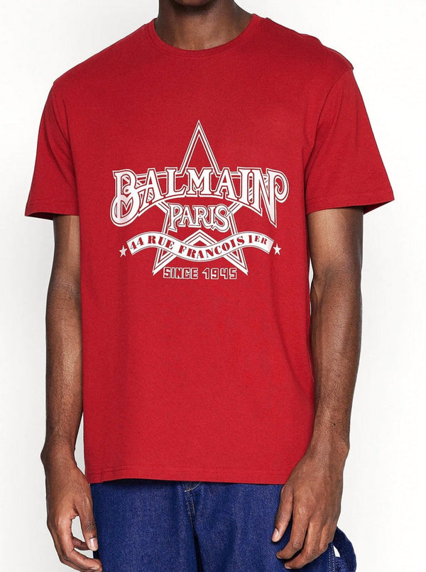 BALMN Printed Cotton Red T-Shirt (00429)