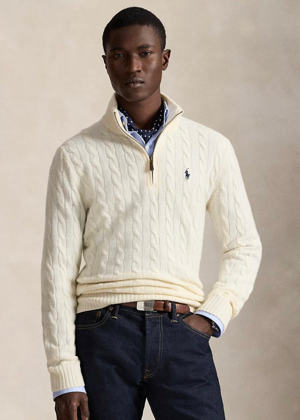 RL Cream Cable Knit Wool Cashmere Jumper (00563)