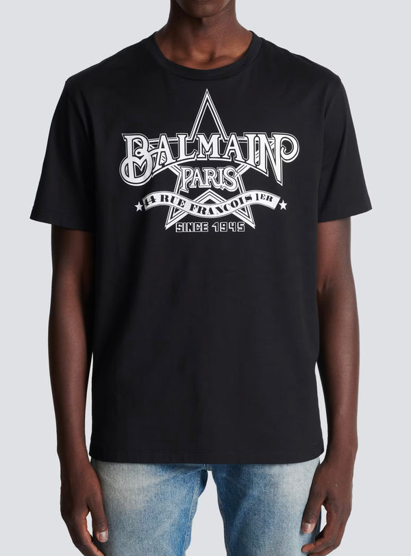 BALMN Printed Cotton Black T-Shirt (00429)