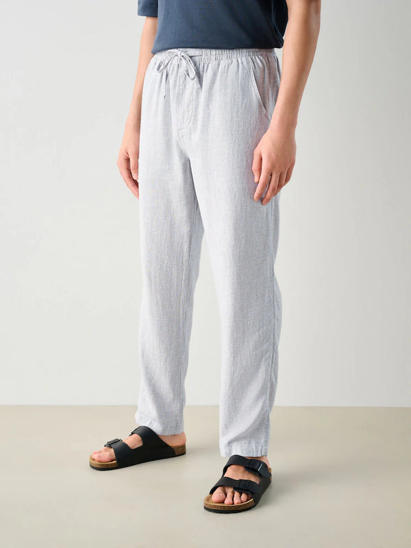 ZRA Imported Tapered fit Linen Silver Grey Trousers(00547)