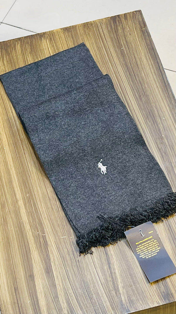 RL Merino Wool Imported Grey scarf (00394)