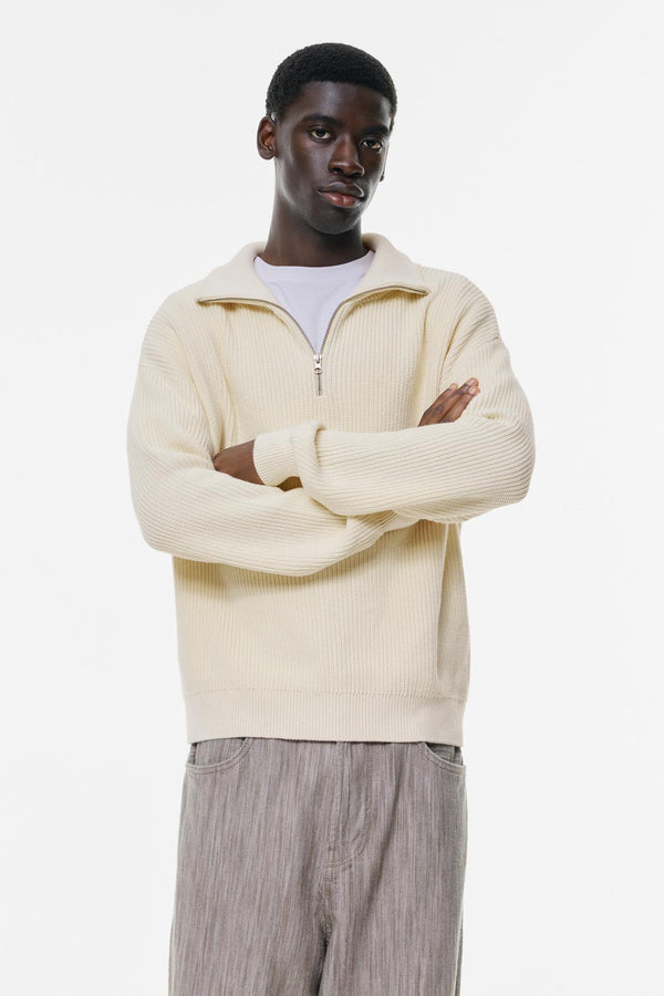 PL&BR Beige Genuine Quarter Zipper Sweater (00)