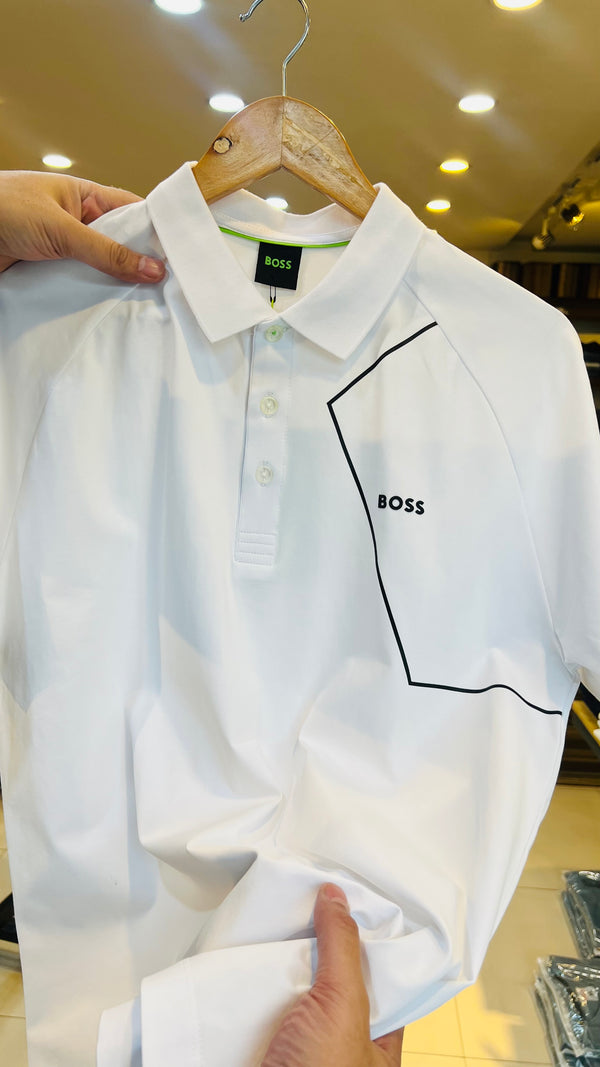 HGB Imported White Polo Shirt