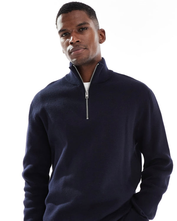 PL&BR Navy Genuine Quarter Zipper Sweater (00)