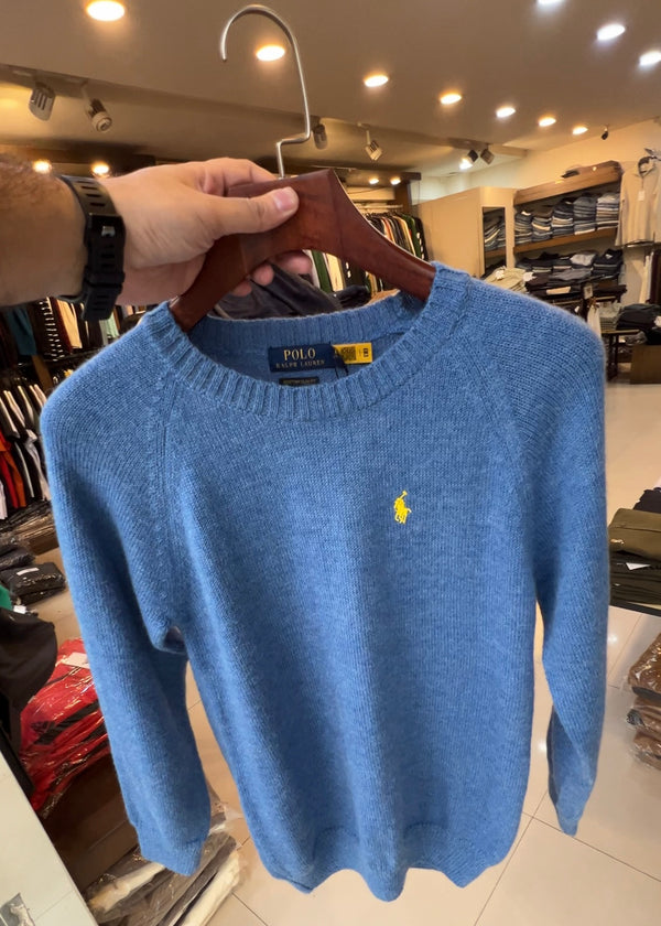 RL Blue Marl Wool Blend Jumper (00563)