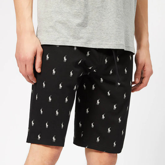 RL black Allover printed terry shorts (00339)