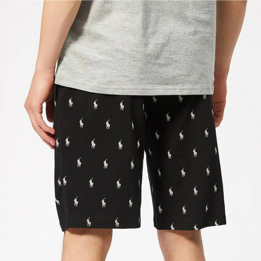 RL black Allover printed terry shorts (00339)
