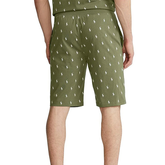 RL green Allover printed terry shorts (00339)