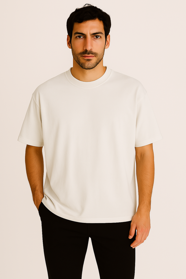 SMASH Basic Oversize Offwhite T-Shirt (00543)