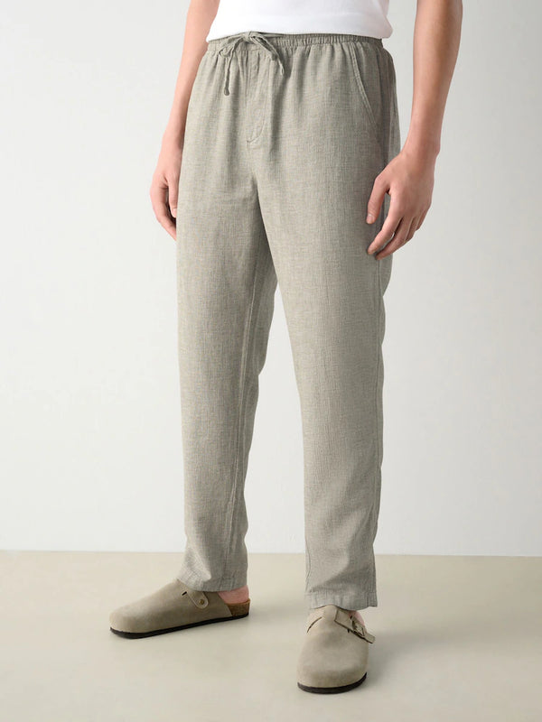 ZRA Imported Tapered fit Linen Sage Grey Trousers(00547)