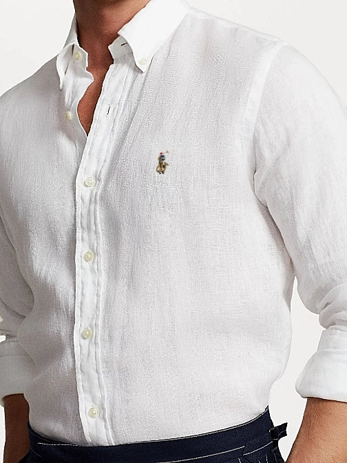 RL Linen blend White Imported Shirt (00549)
