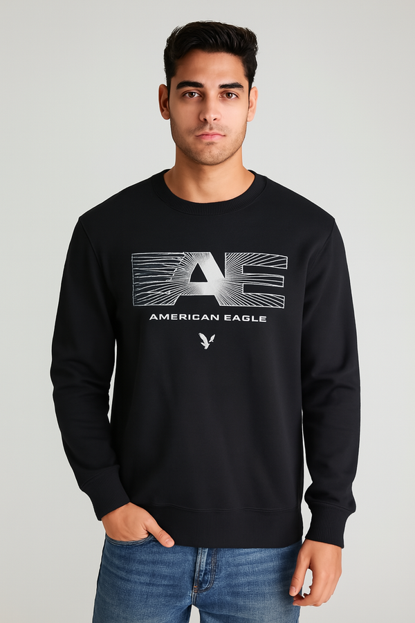 AE Premium Black Cotton Fleece sweatshirt (00)