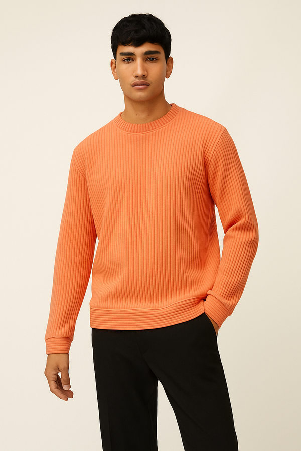 STD light orange Textured Sweatshirt (00553)