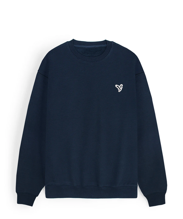 AE basic logo Premium Navy Cotton Fleece sweatshirt (00554)