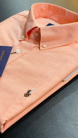 RL orange plan Embroidered logo Oxford Shirt (00321)