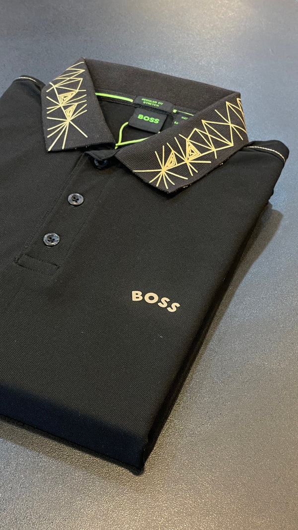 HGO black Imported exclusive polo shirt (00336)