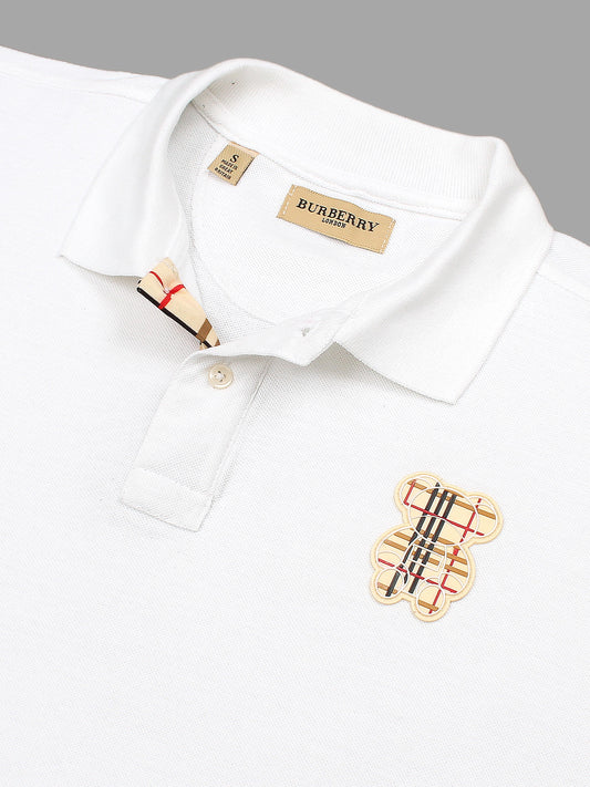 BRBRY soft cotton white polo shirt(00320)