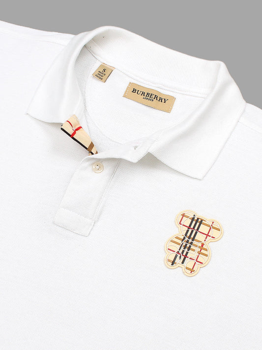 BRBRY soft cotton white polo shirt(00320)