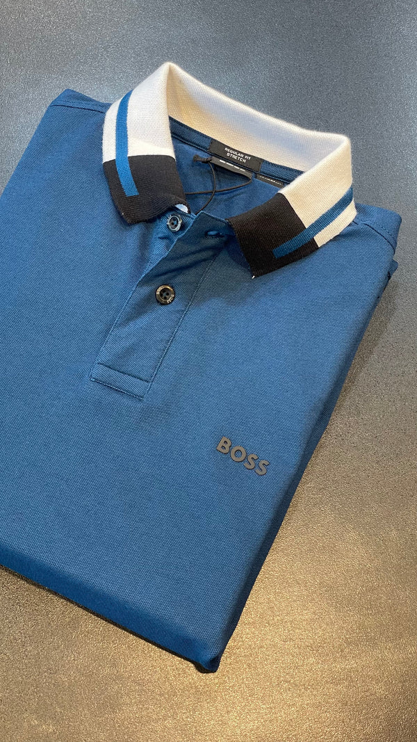 HGO blue Imported exclusive polo shirt (00336)