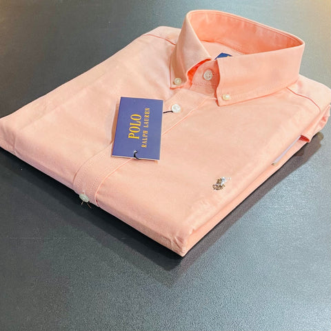 RL orange plan Embroidered logo Oxford Shirt (00321)