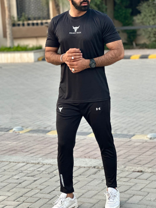 UA PR 4-WAY STRETCH active wear black tracksuit (00311)