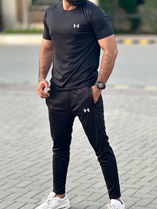 UA 4-WAY STRETCH active wear black tracksuit (00311)