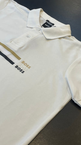 HGO white Imported exclusive polo shirt (00336)