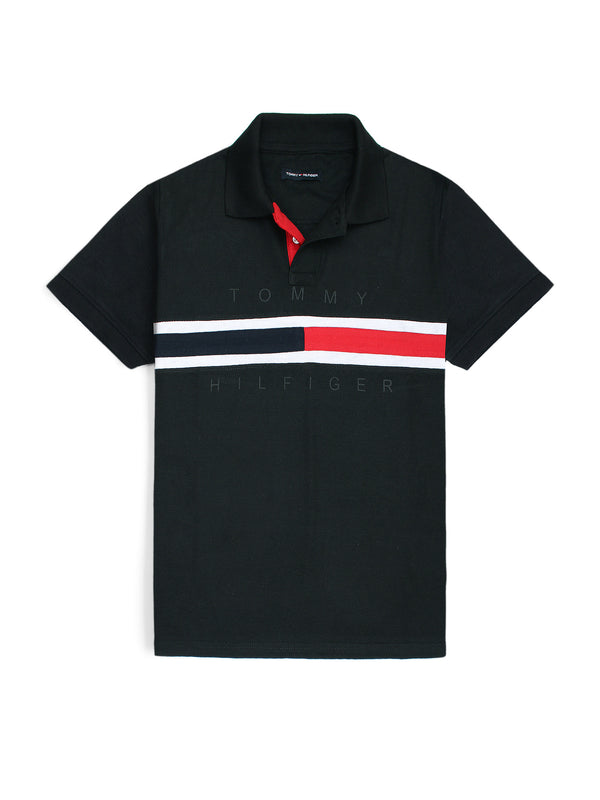 TMY soft cotton black polo shirt(00320)