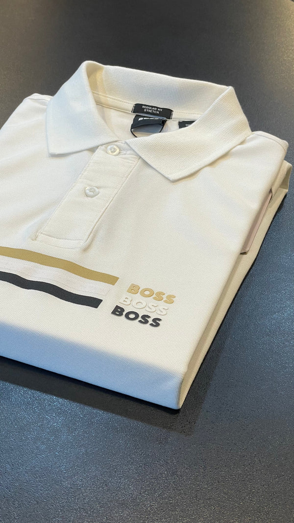 HGO white Imported exclusive polo shirt (00336)
