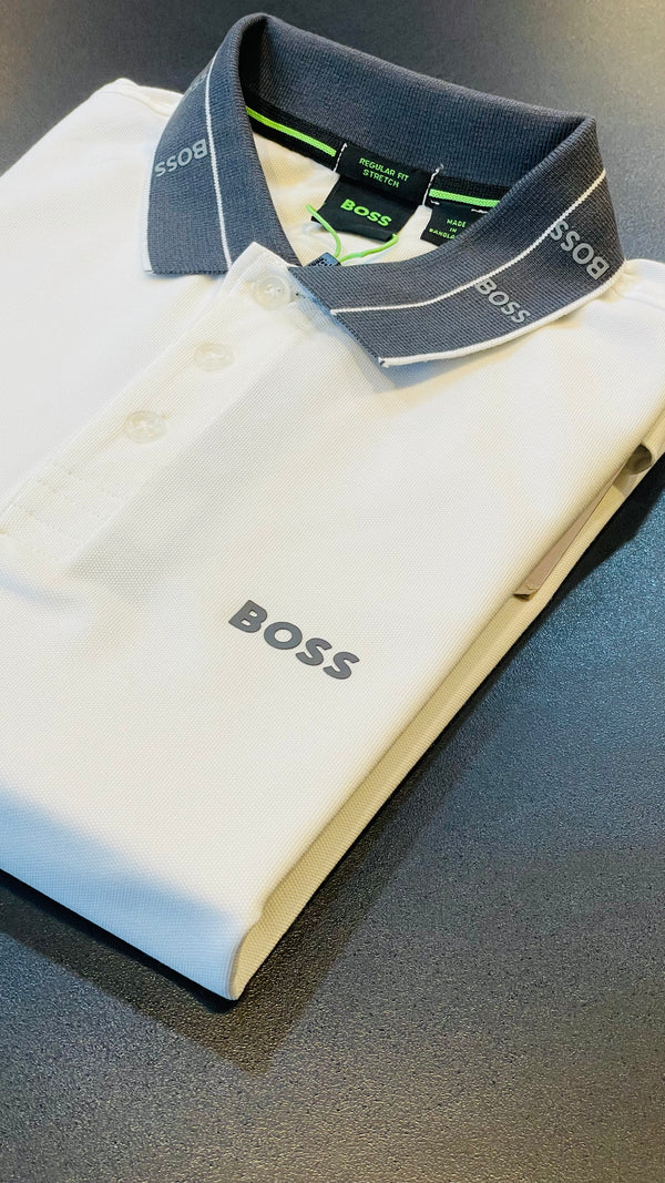 HGO white Imported exclusive polo shirt (00336)