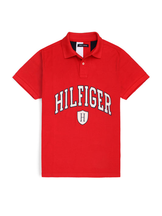 HLFGR soft cotton red polo shirt(00335)