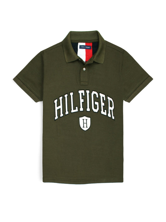 HLFGR soft cotton green polo shirt(00335)