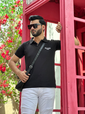 BLMN soft cotton black polo shirt(00320)