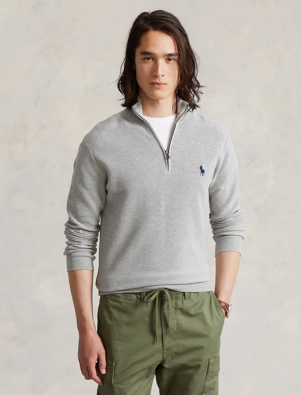 RL QUATER-ZIP  grey Sweater(00393)