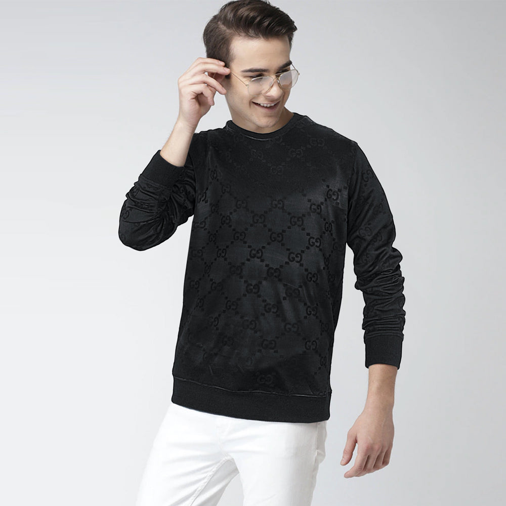 GCCI  allover black poly-sweatshirt (00221)