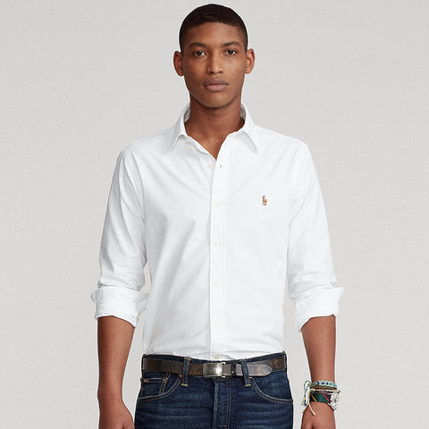 RL white Embroidered logo Oxford Shirt