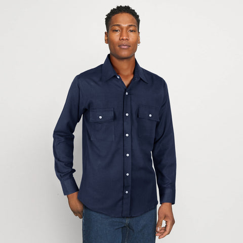 ZR premium front pockets Navy casual shirt (00264)