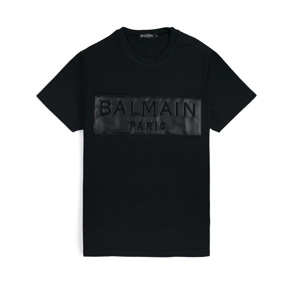 BLMN leather patch Imported soft cotton black T-Shirt