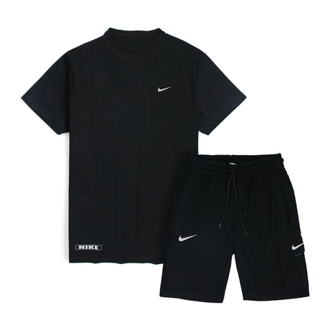 NIK CARGO black cotton lycra shorts tracksuit (00213)