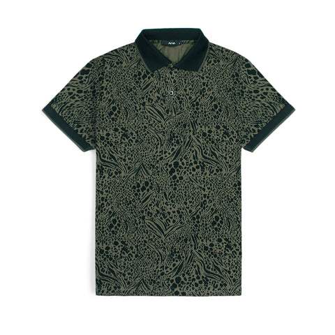 AVVA genuine dark green tiger exclusive polo shirt