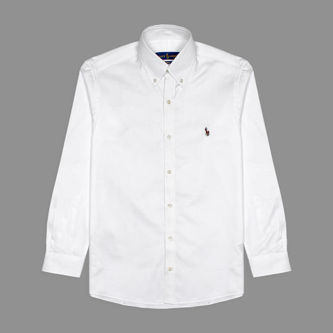 RL white Embroidered logo Oxford Shirt