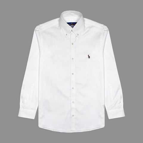 RL white Embroidered logo Oxford Shirt