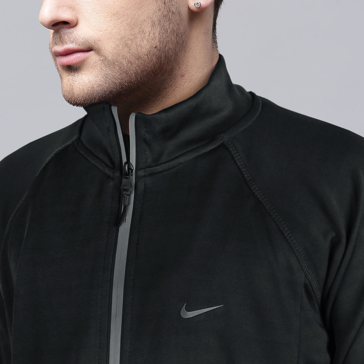NK 4-WAY STRETCH raglan black zipper (00262)