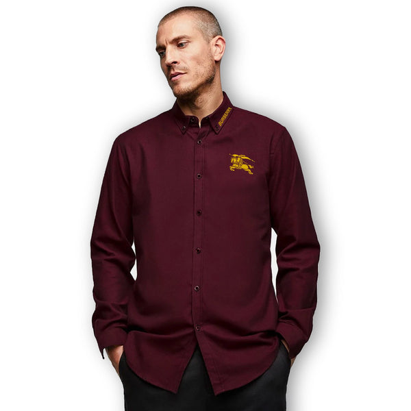 BRB  emb maroon  oxford shirt (00156)