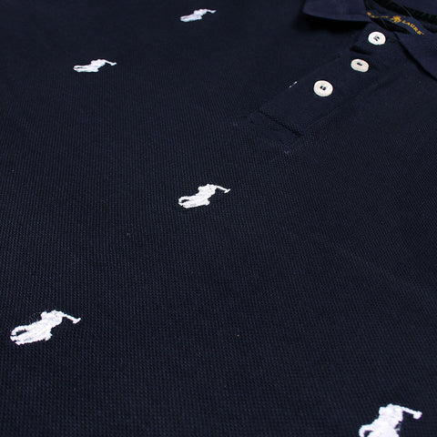 RL allover-emb navy exclusive polo shirt