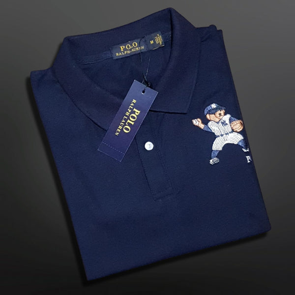 RL bear NY navy exclusive polo shirt